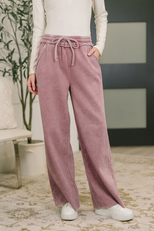 Nights Like This Palazzo Sweatpants | Light Rose