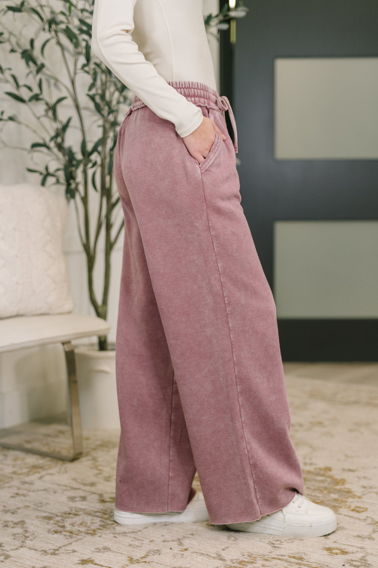 Nights Like This Palazzo Sweatpants | Light Rose