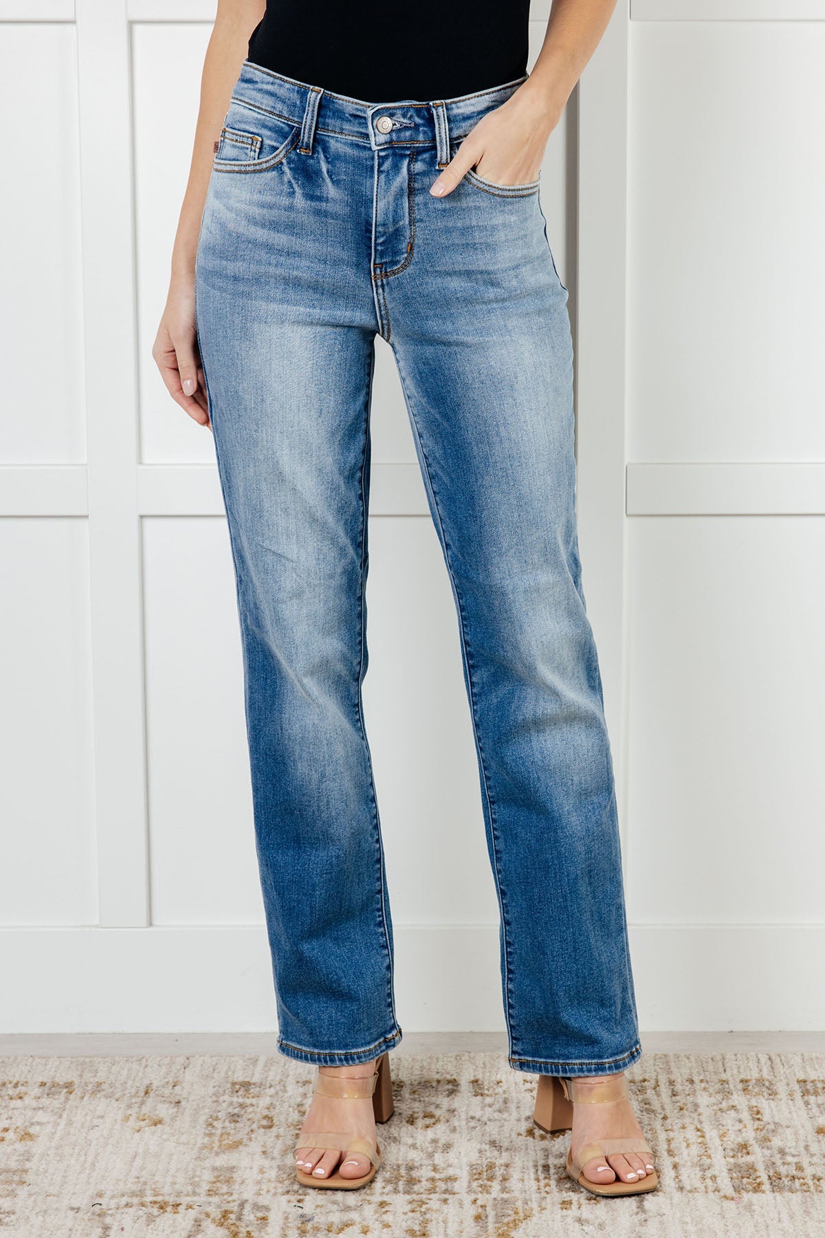 Nivea Vintage Wash Thermal Straight Jeans | Judy Blue