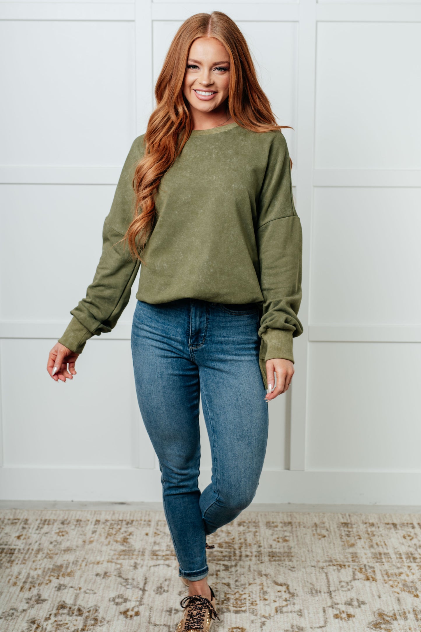 No Plain Jane Oversized Sweatshirt | Green