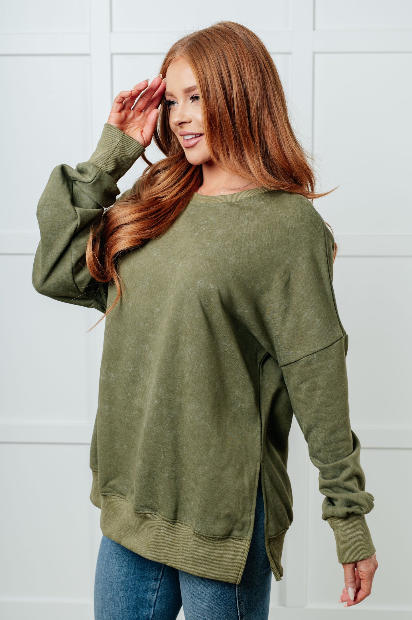 No Plain Jane Oversized Sweatshirt | Green