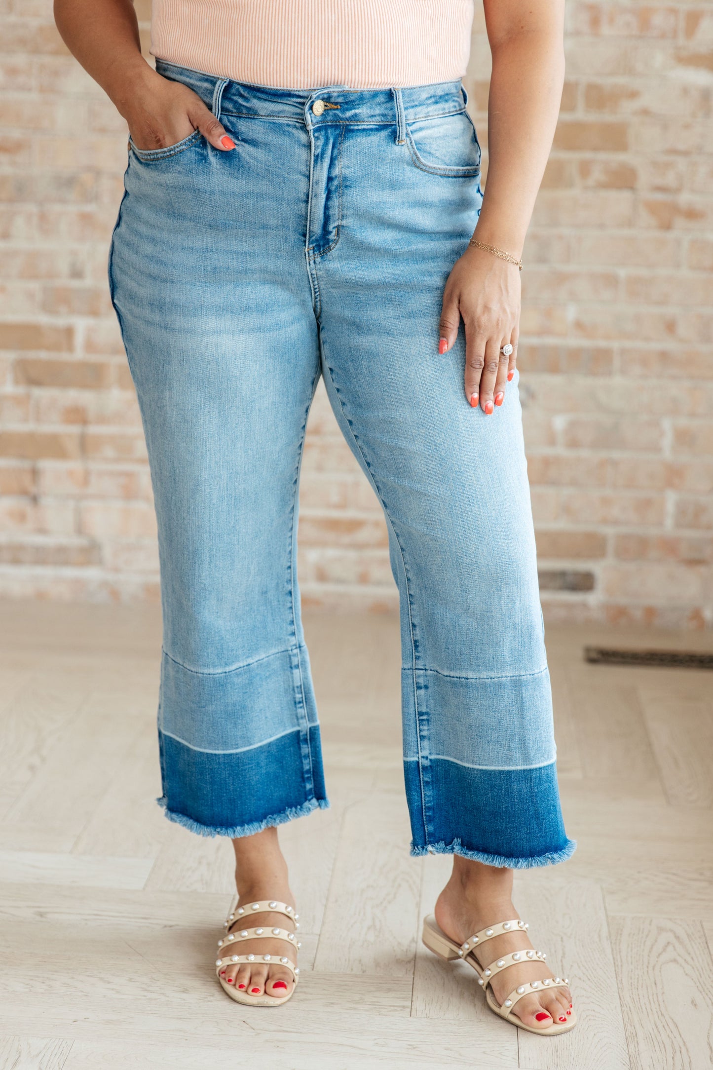Olivia High-Rise Wide Leg Crop Jeans | Judy Blue