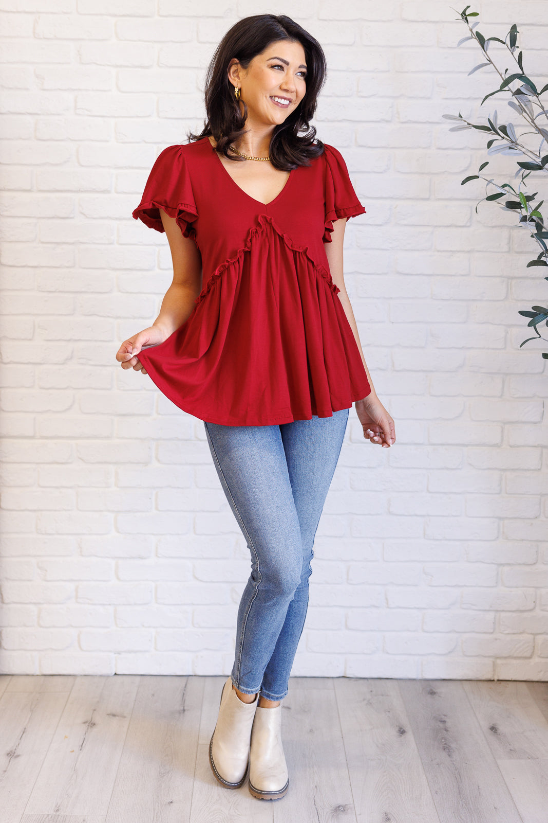 One Day Soon Ruffle Top