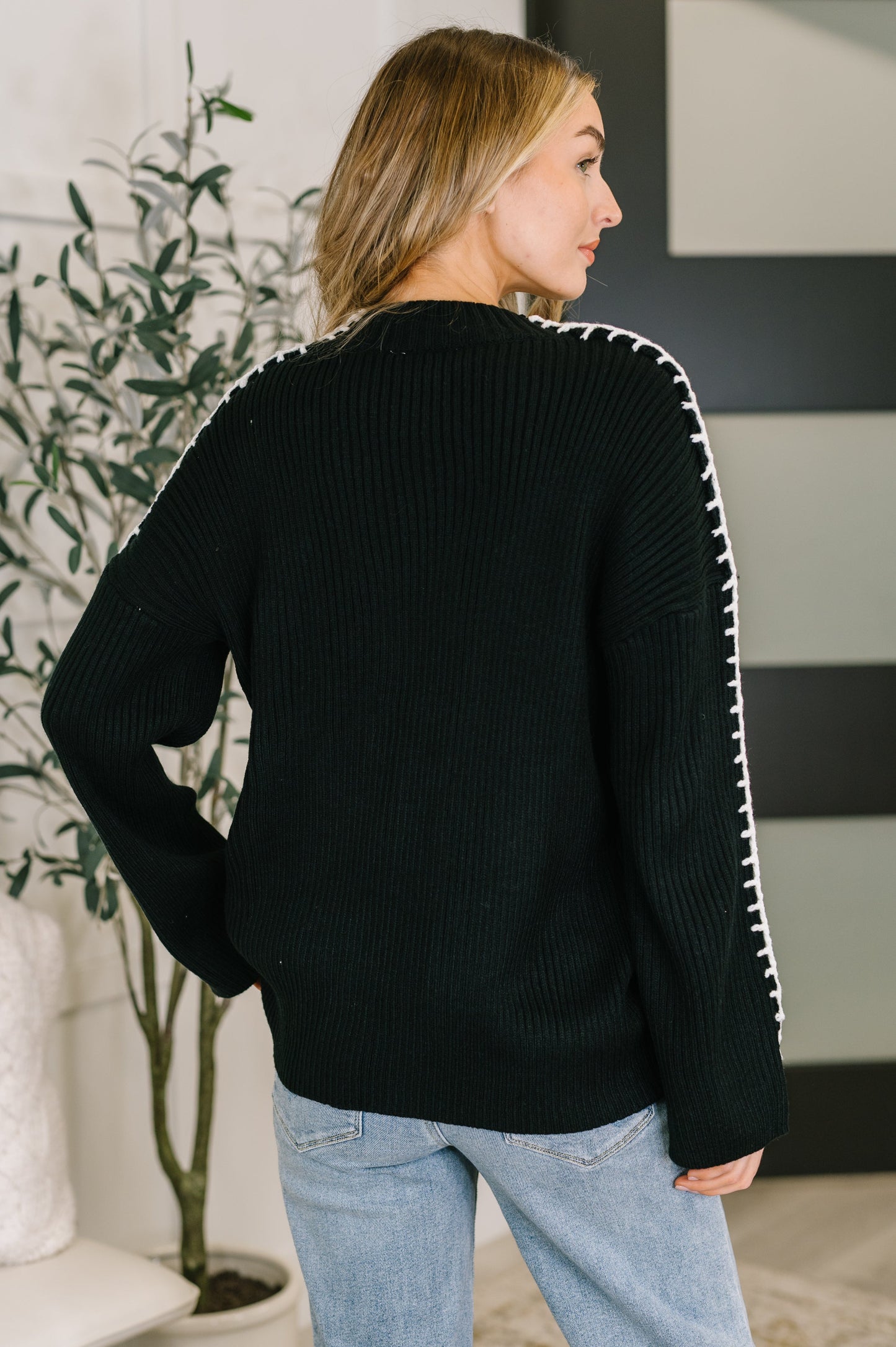 One Stitch at a Time Pullover | Black