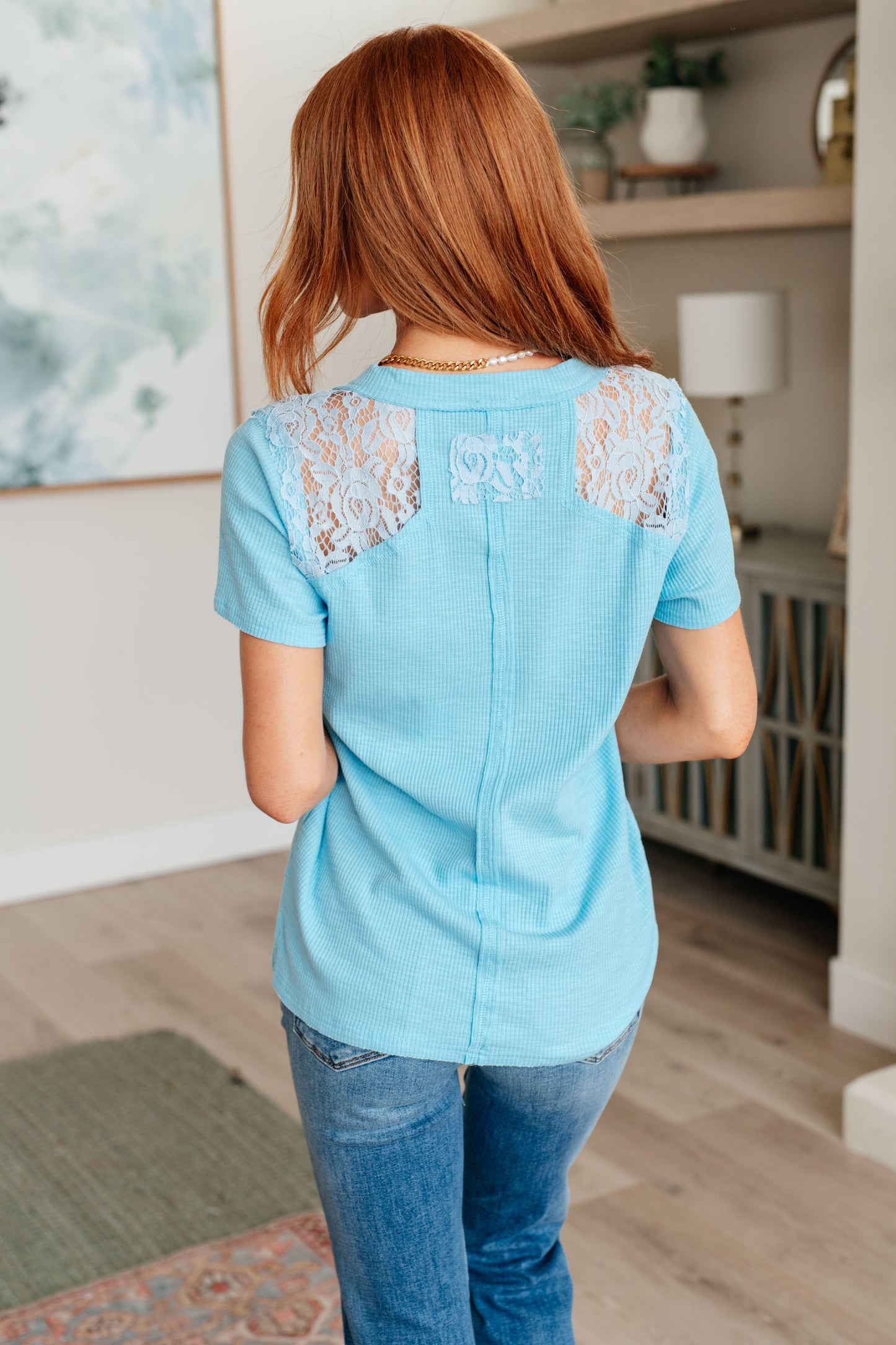 Only Happy When it Rains Lace Top