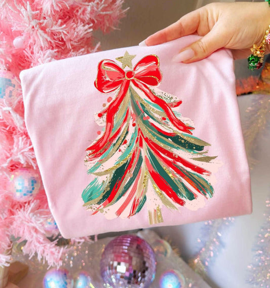 Painted Christmas Tree Graphic Tee or Sweatshirt