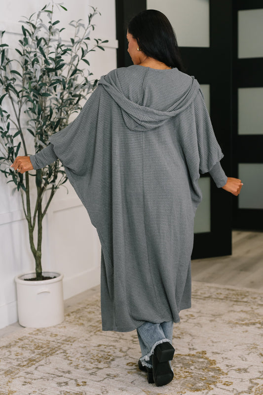 Pamper Travel Hooded Cardigan | Charcoal