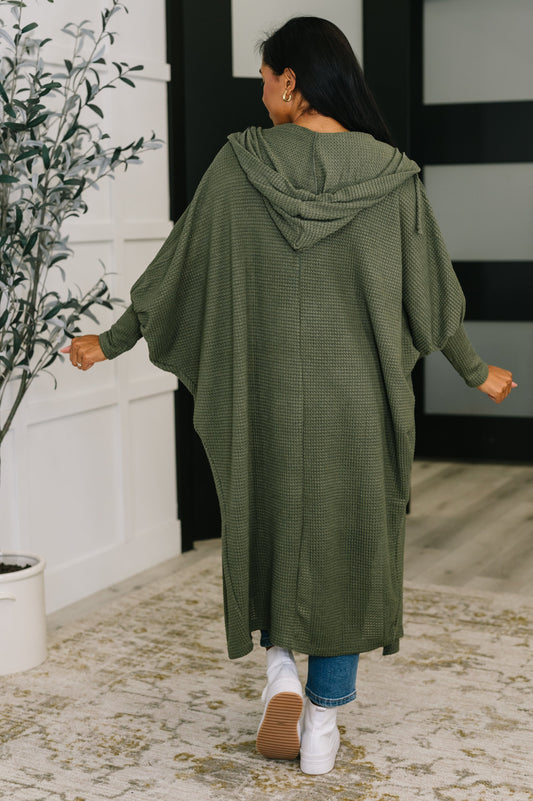 Pamper Travel Hooded Cardigan | Olive