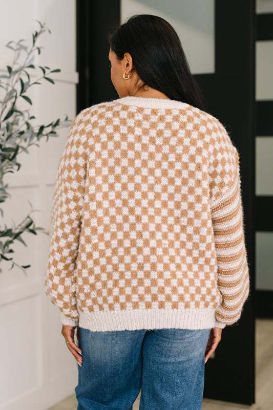 Pattern Play Oversized Pullover | Taupe