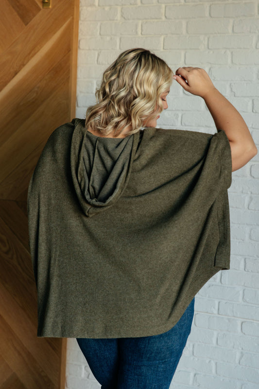 Perfectly Poised Hooded Poncho | Olive