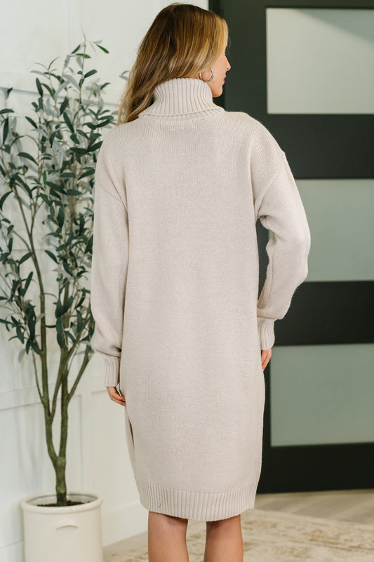 Personal Assistant Turtleneck Dress | Sand Beige