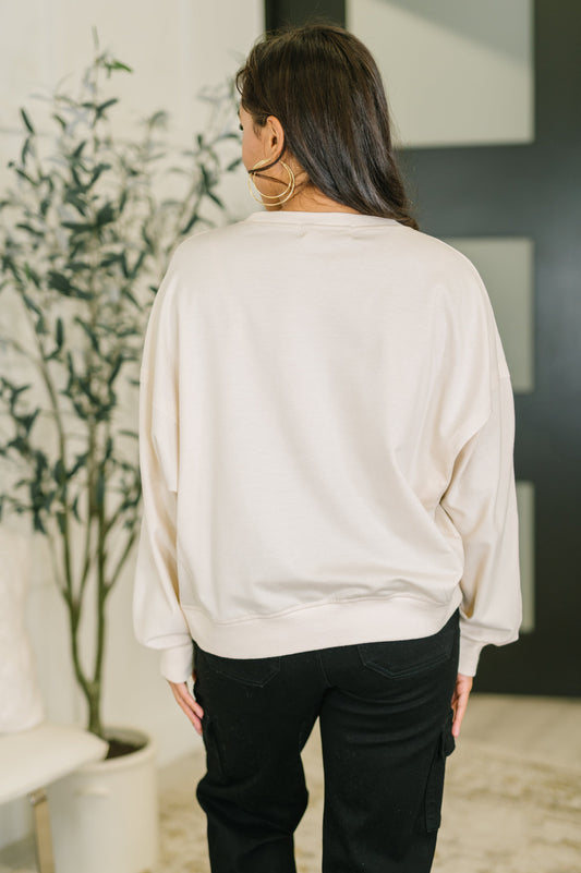 Petal Poise Floral Pullover | Neutral