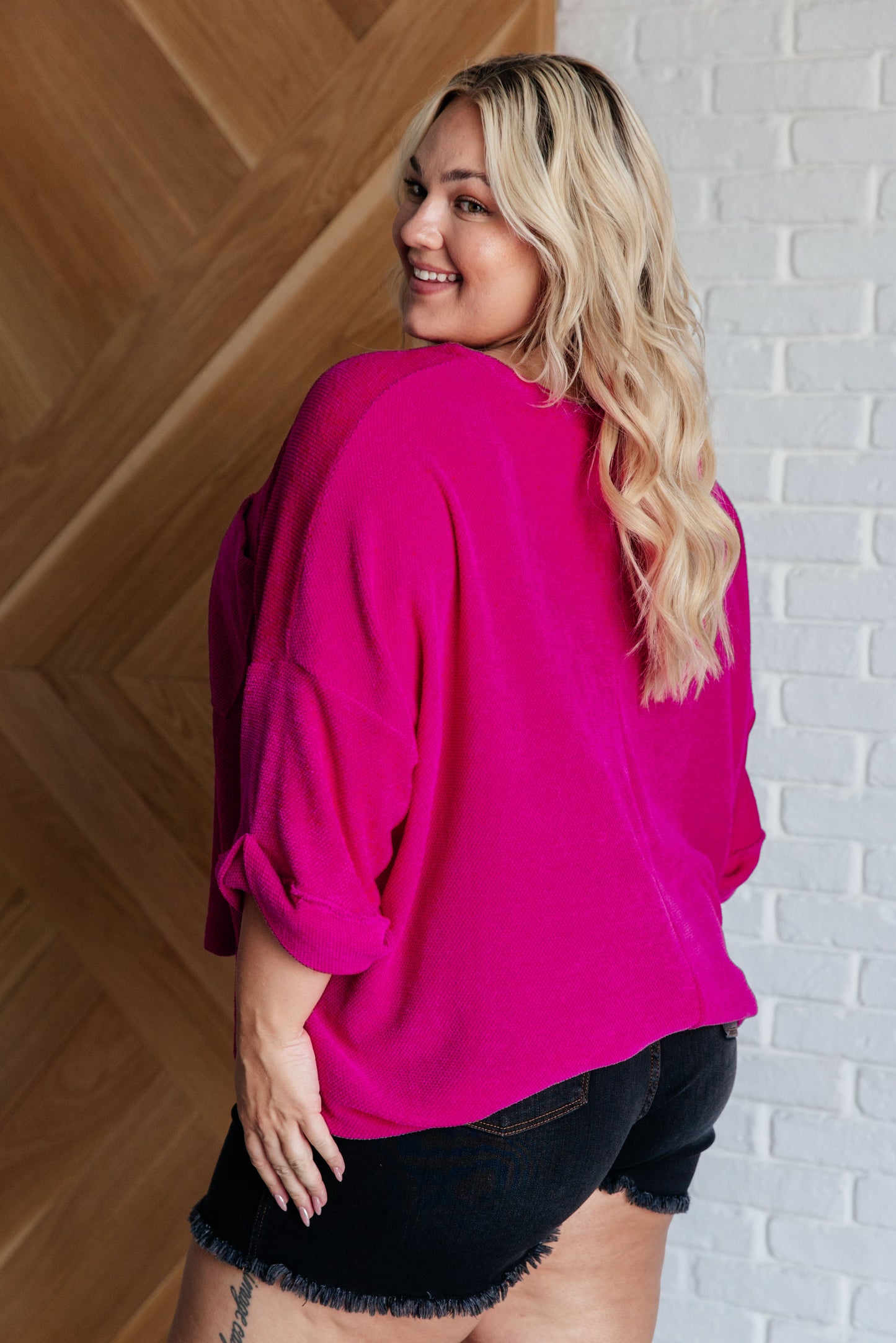 Pink Thoughts Chenille Blouse