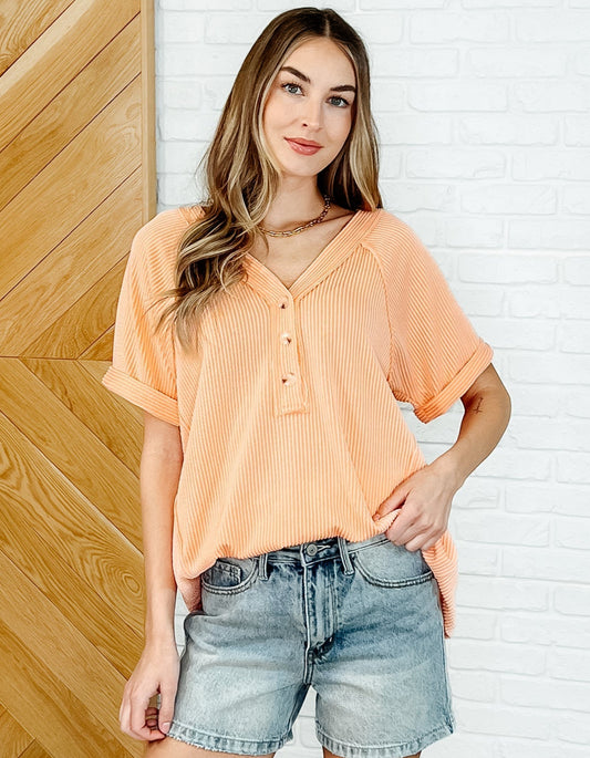 Plain & Sassy Top | Champagne Peach