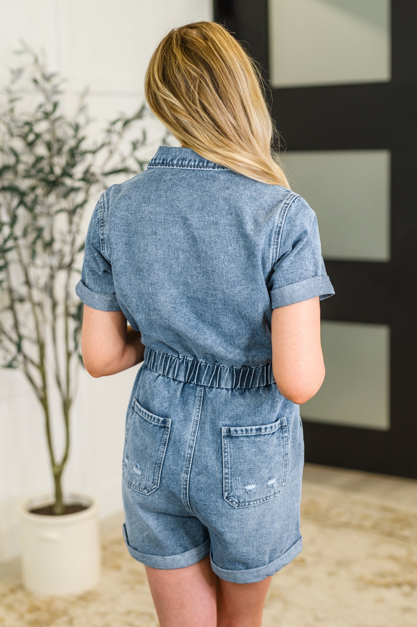 Pleasant & Relevant Denim Romper