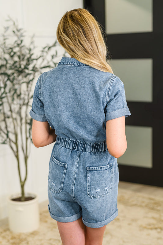Pleasant & Relevant Denim Romper