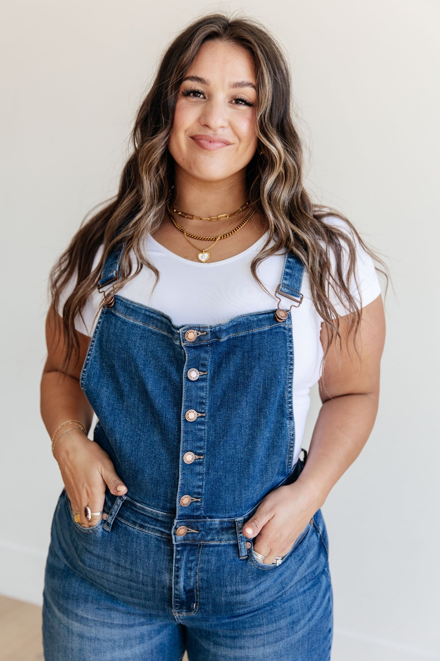 Priscilla High-Rise Crop Wide Leg Denim Overalls | Judy Blue