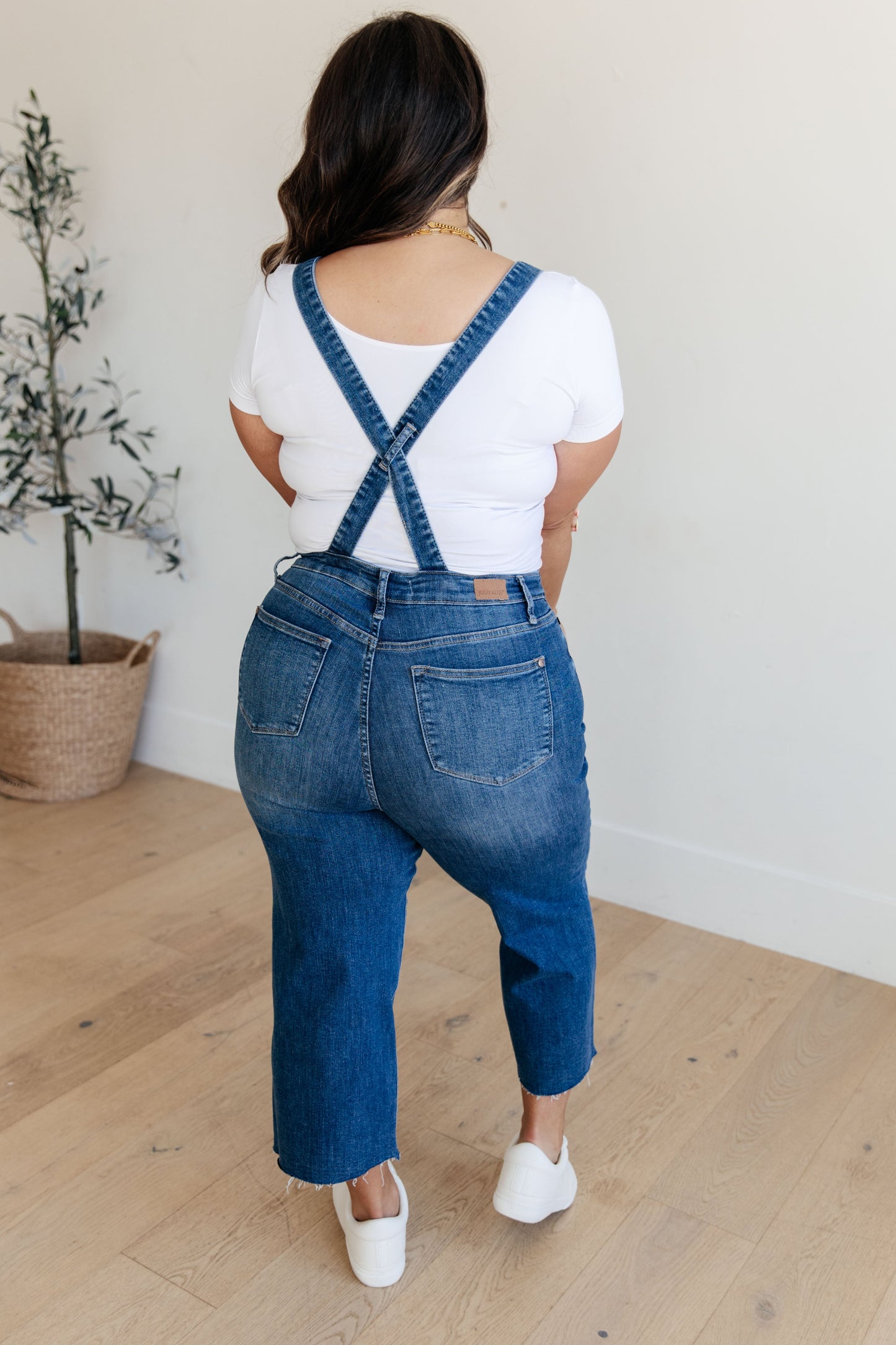 Priscilla High-Rise Crop Wide Leg Denim Overalls | Judy Blue