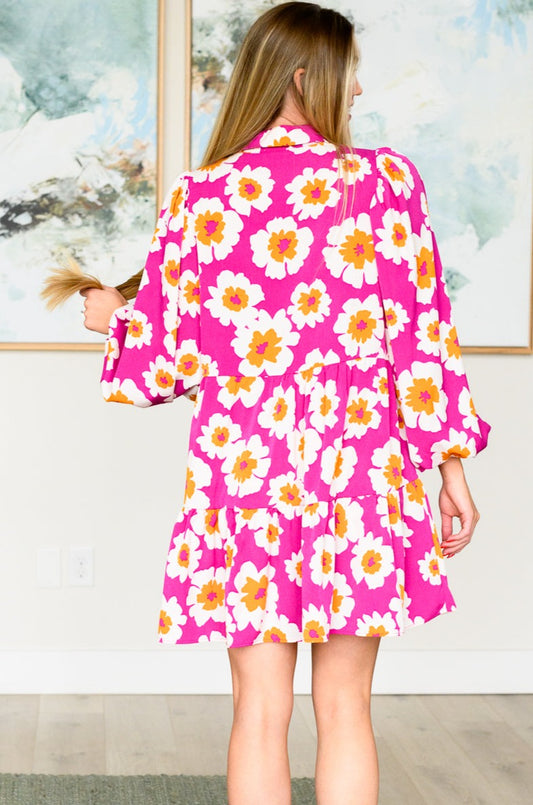 Magnificently Mod Floral Shirt Dress