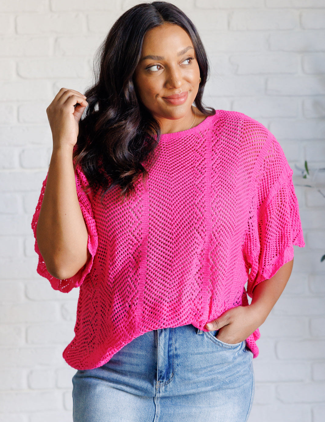 Rather Eventful Open Knit Top