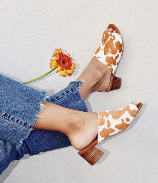Richwood Cowhide Sandals | Tan & White