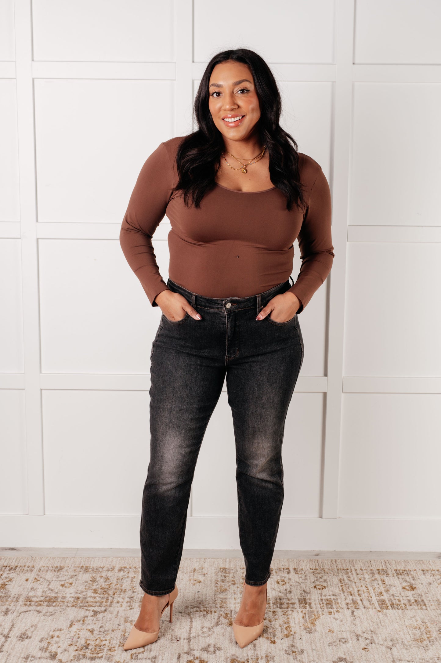 Rita Mid-Rise Control Top Slim Jeans | Judy Blue