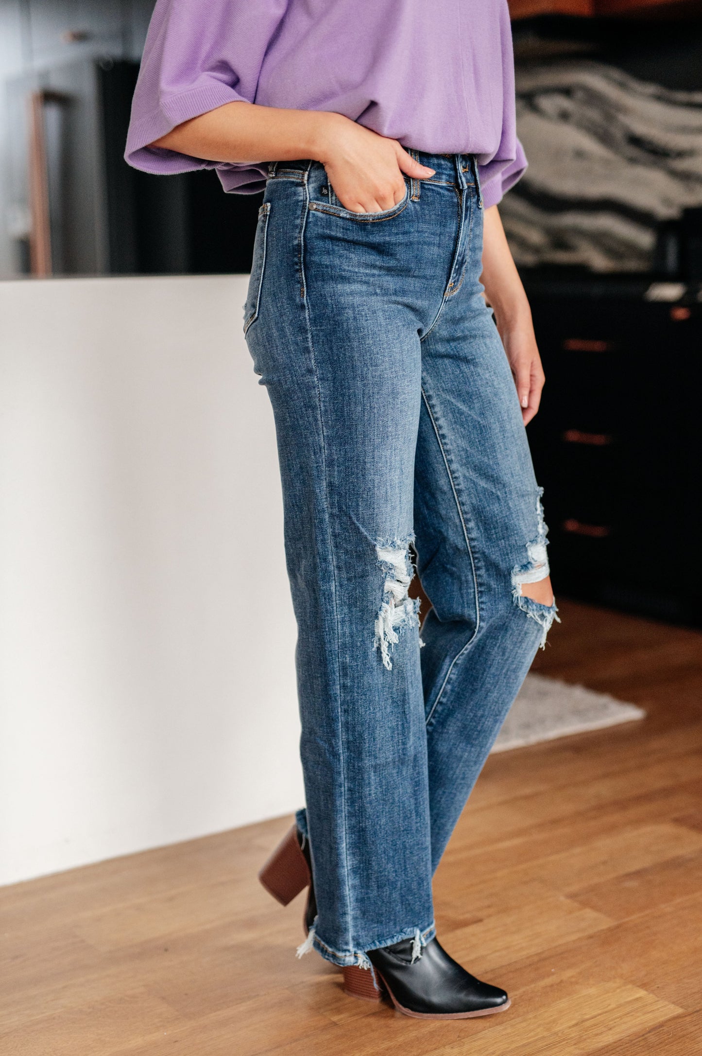 Rose High-Rise 90's Straight Jeans | Judy Blue