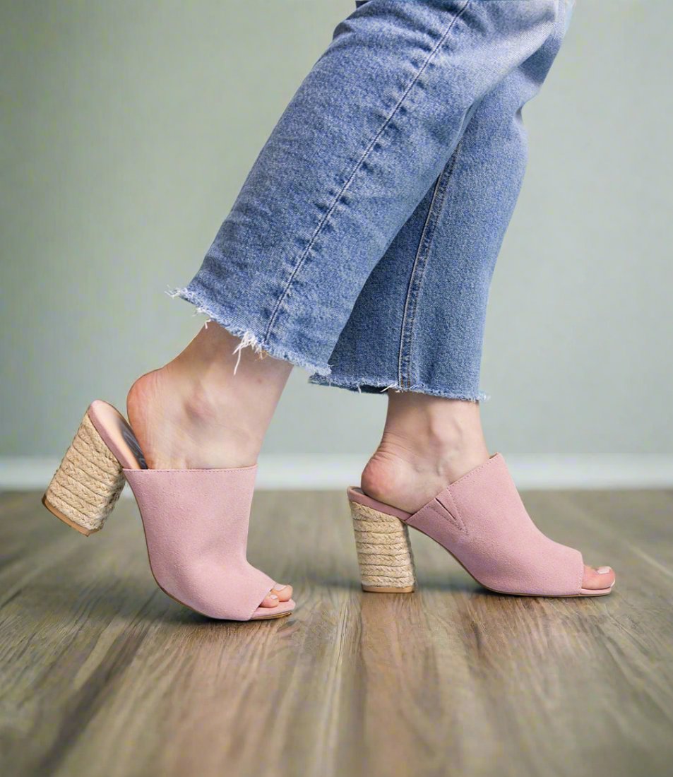 Helena Sandals | Blush Suede