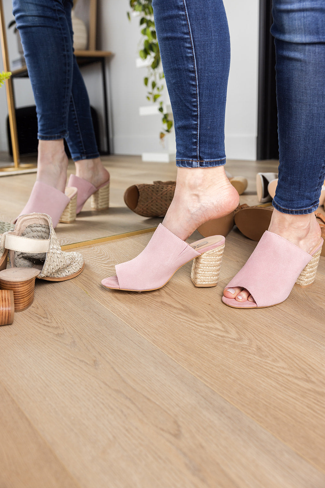 Helena Sandals | Blush Suede