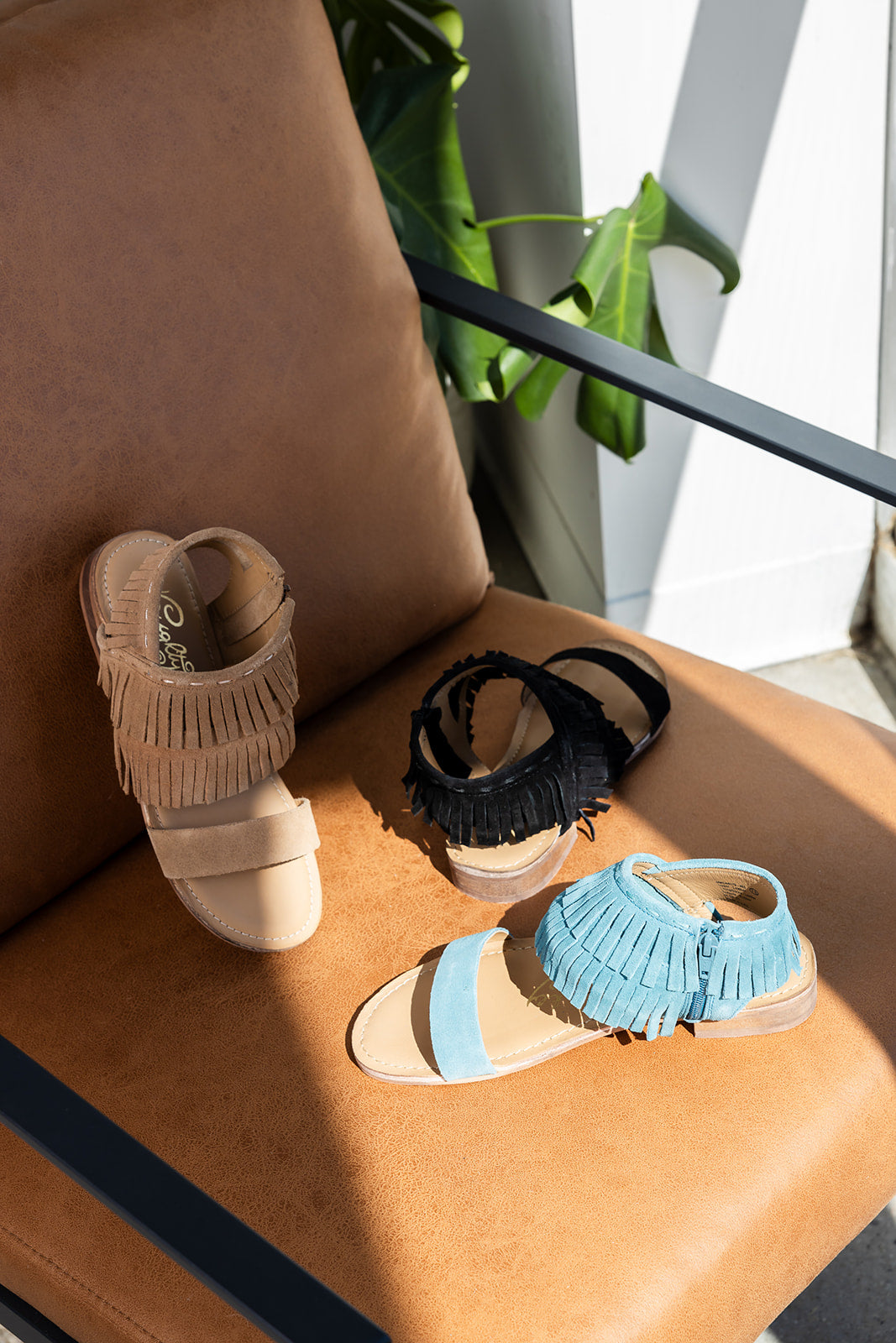 Fringe Star Sandals | Teal