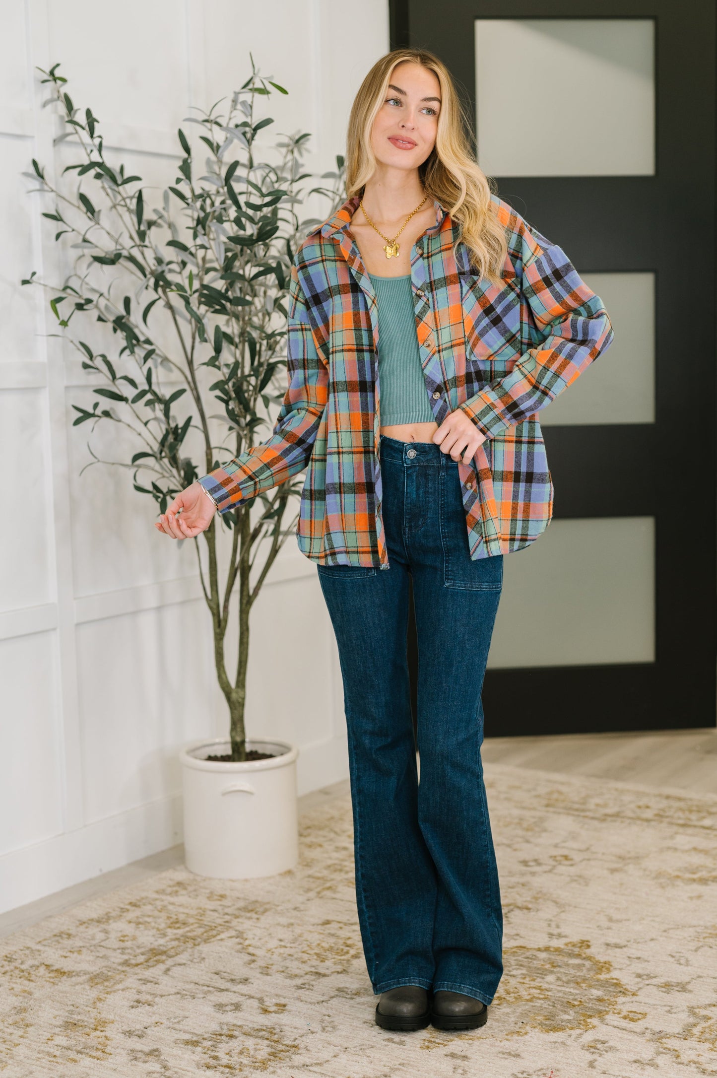 Rustic Rhythm Plaid Top