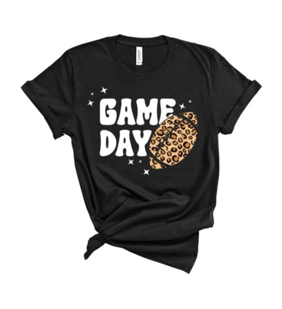 Game Day Leopard Football Tee