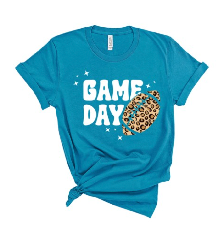 Game Day Leopard Football Tee