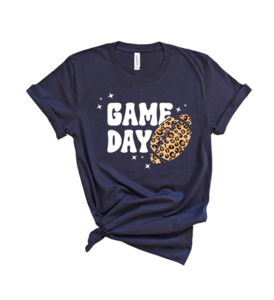 Game Day Leopard Football Tee