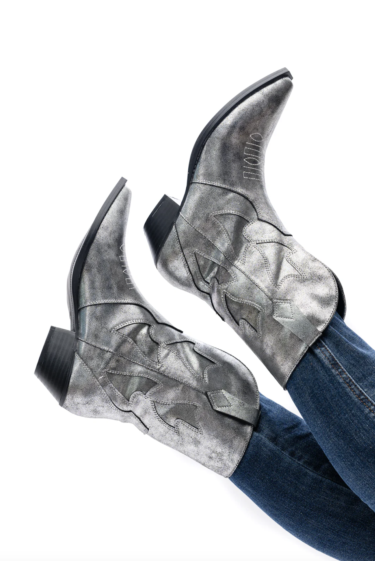 Jersey Metallic Boots | Silver