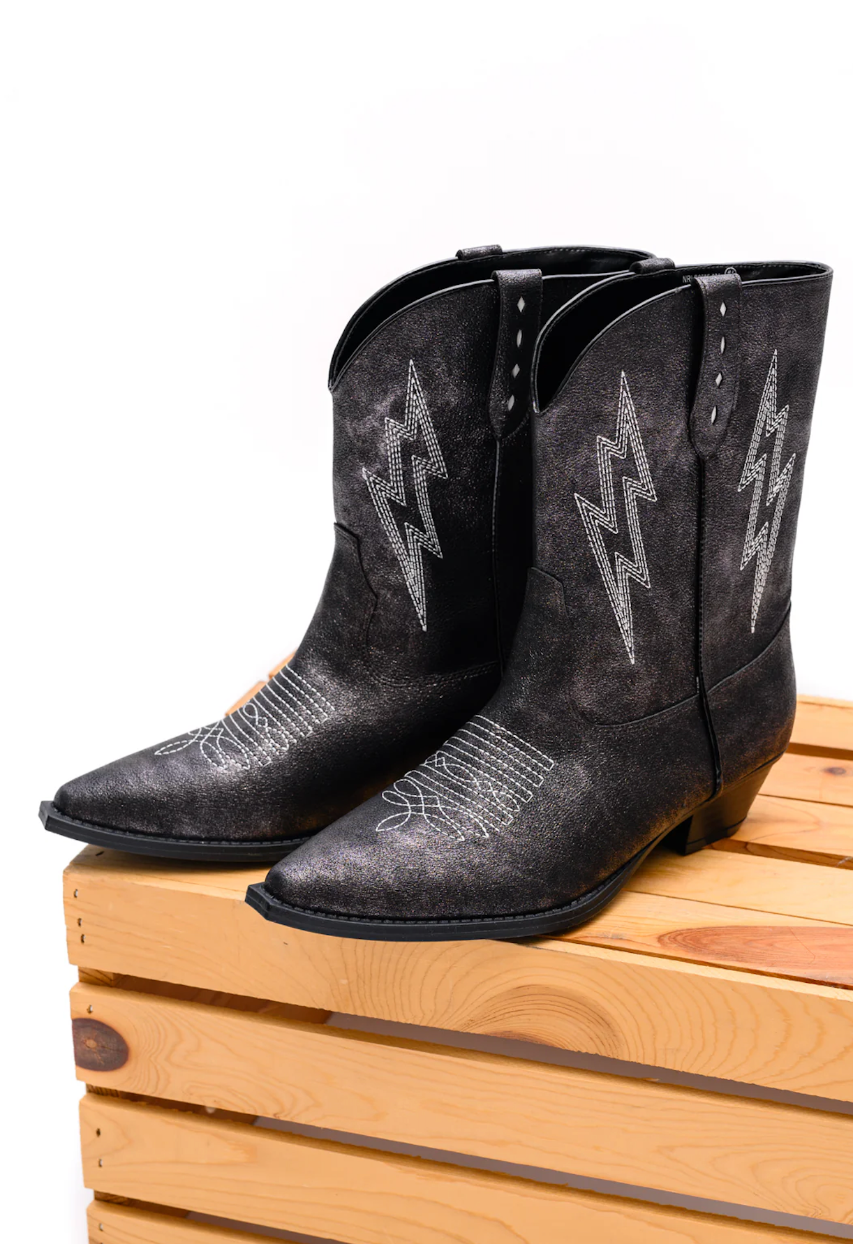 Bowie Metallic Boots | Black