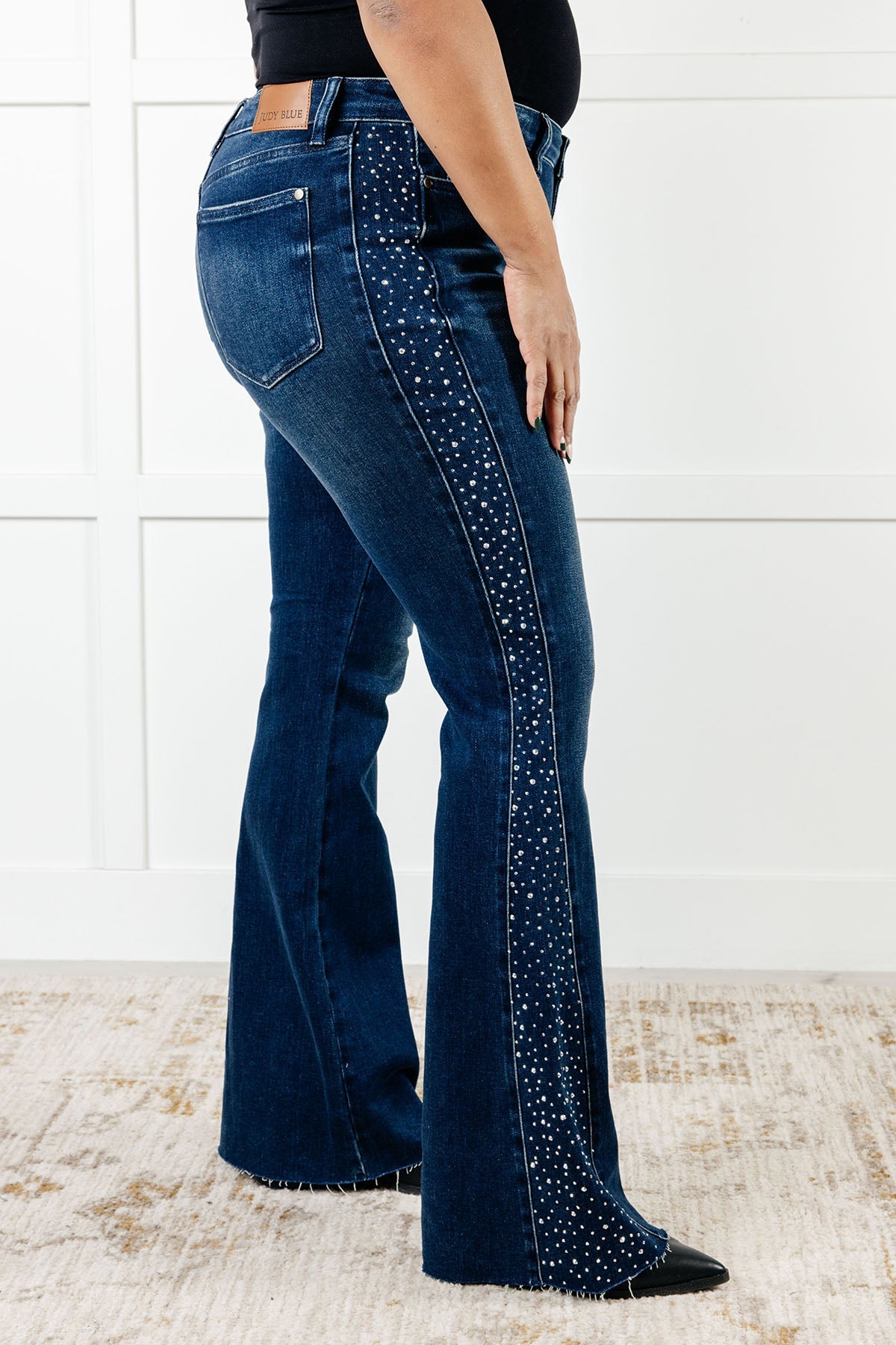 Shannon Mid-Rise Rhinestone Flare Jeans | Judy Blue