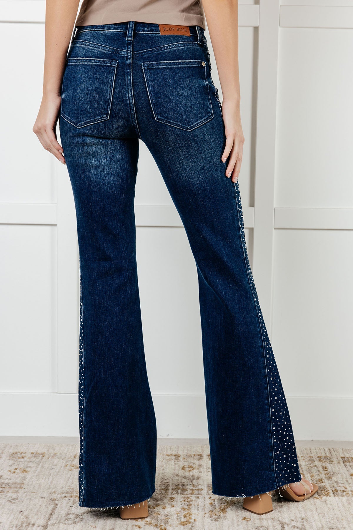 Shannon Mid-Rise Rhinestone Flare Jeans | Judy Blue