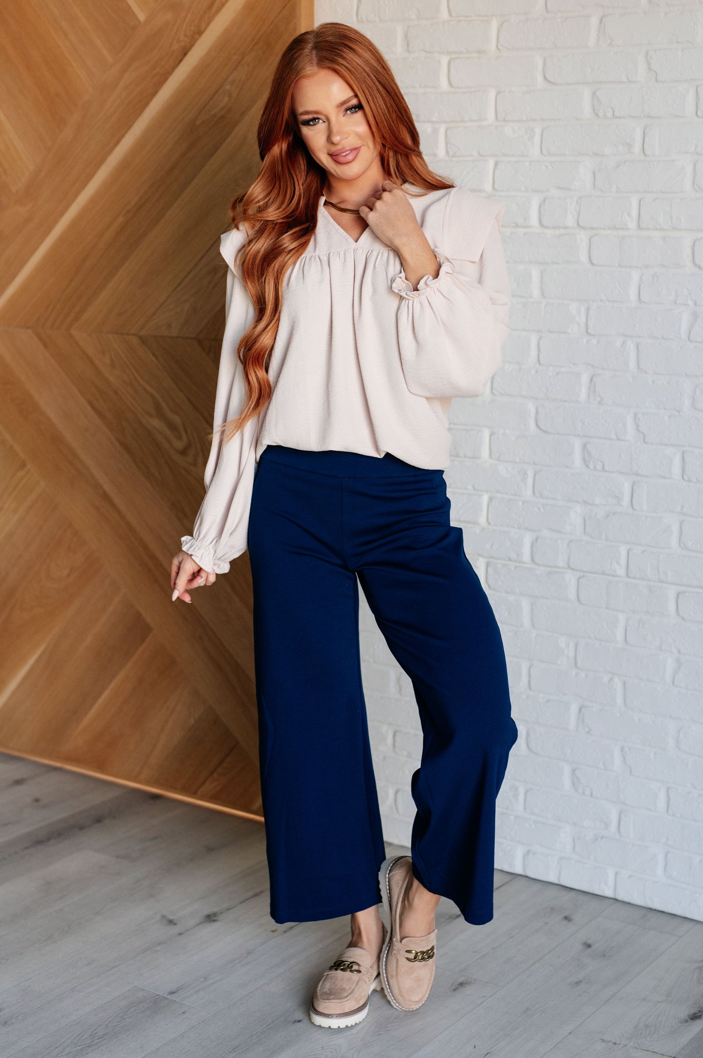 Magic Wide Leg Crop Pants | Navy