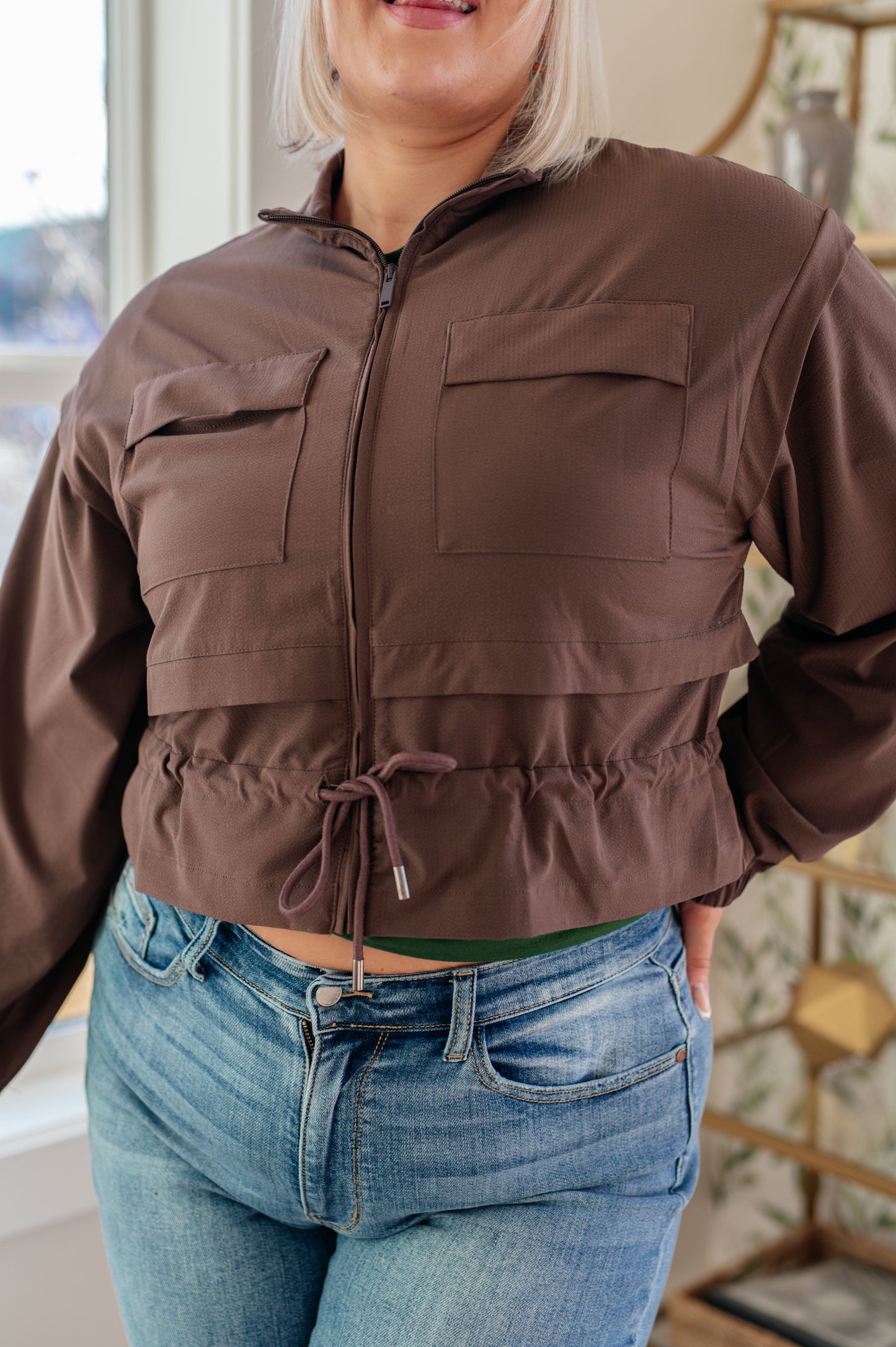 She's Got Game Cropped Jacket | Brown