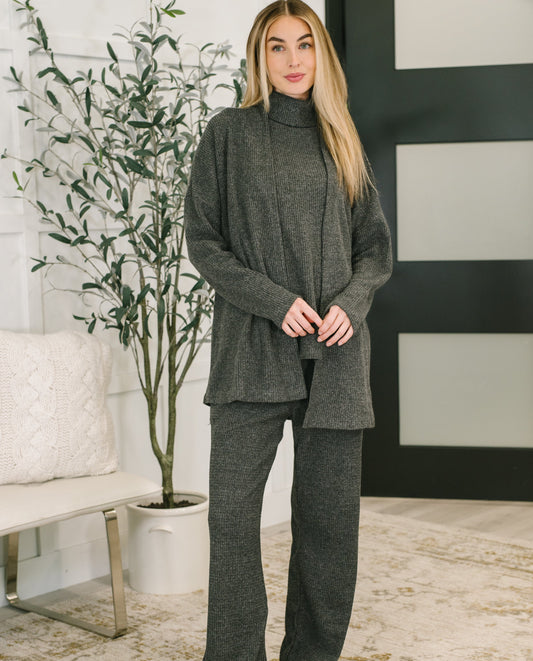 Signature Open Front Cardigan Set