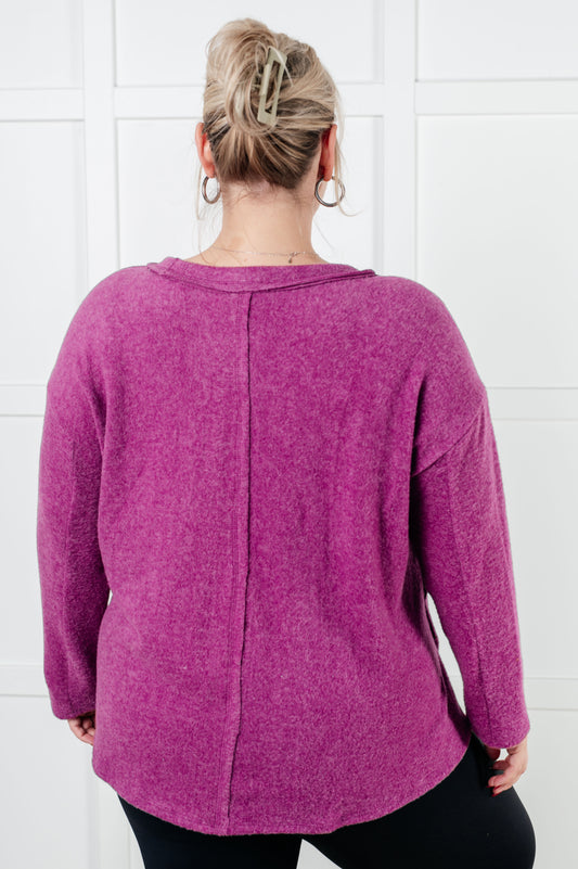 Simple Silhouette Brushed Hacci Sweater | Light Plum