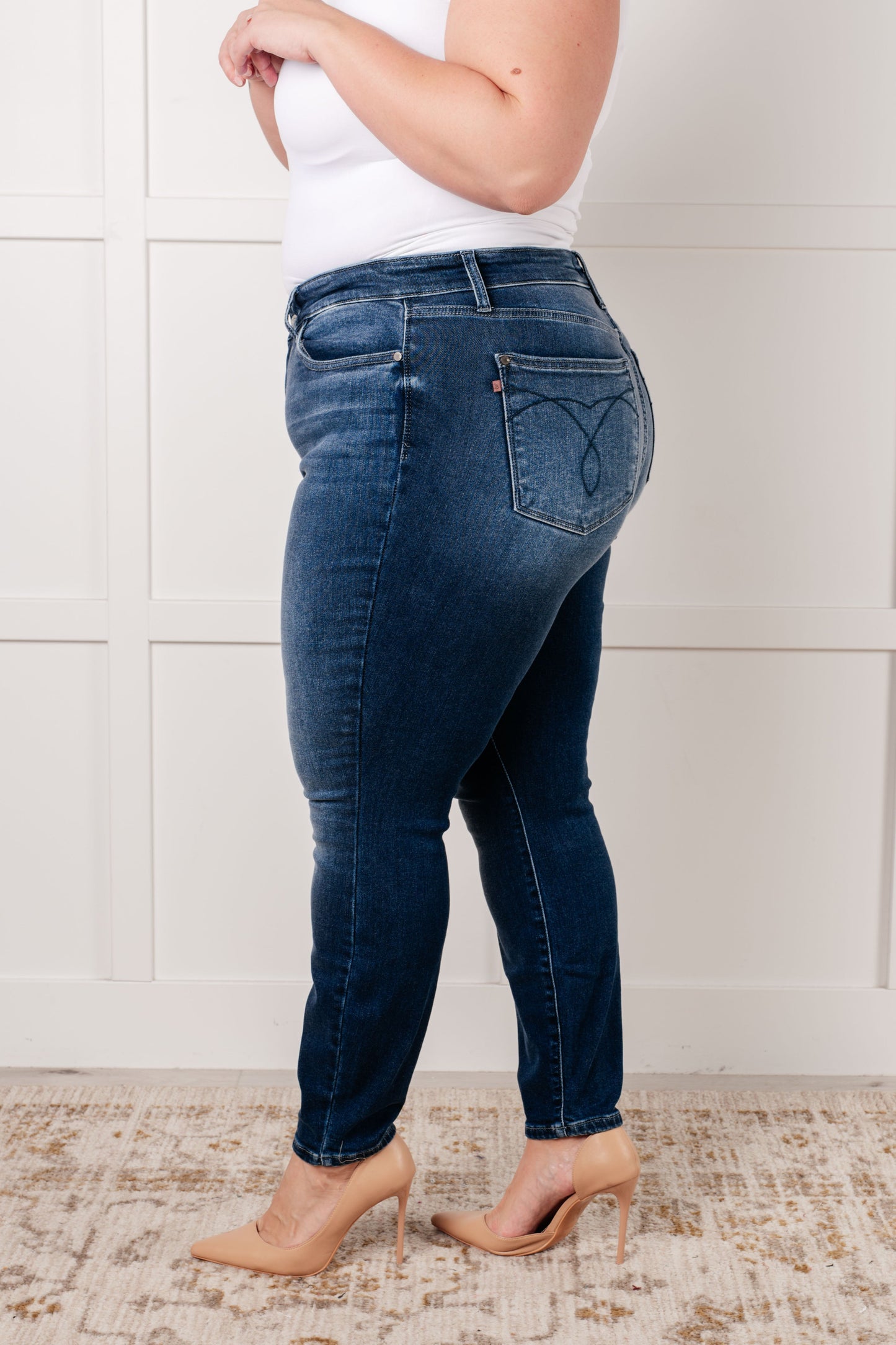 Skylar Mid-Rise Thermal Vintage Skinny Jeans | Judy Blue