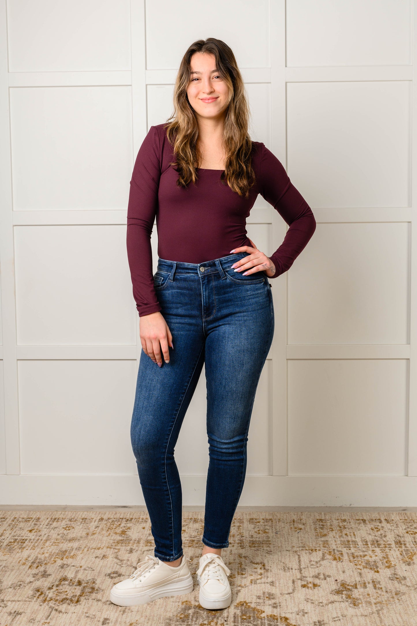 Skylar Mid-Rise Thermal Vintage Skinny Jeans | Judy Blue