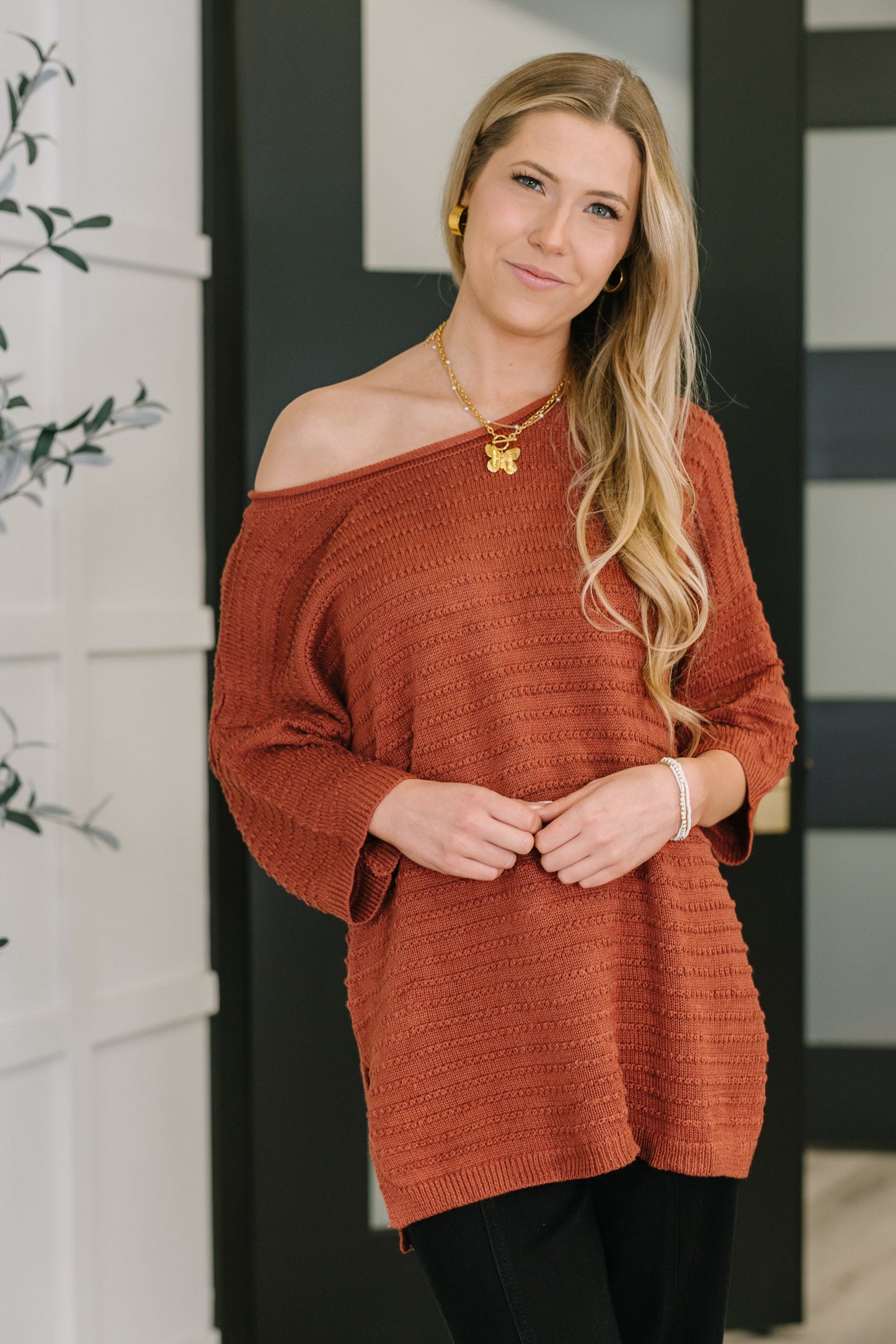Slouchy Gal Off-Shoulder Top