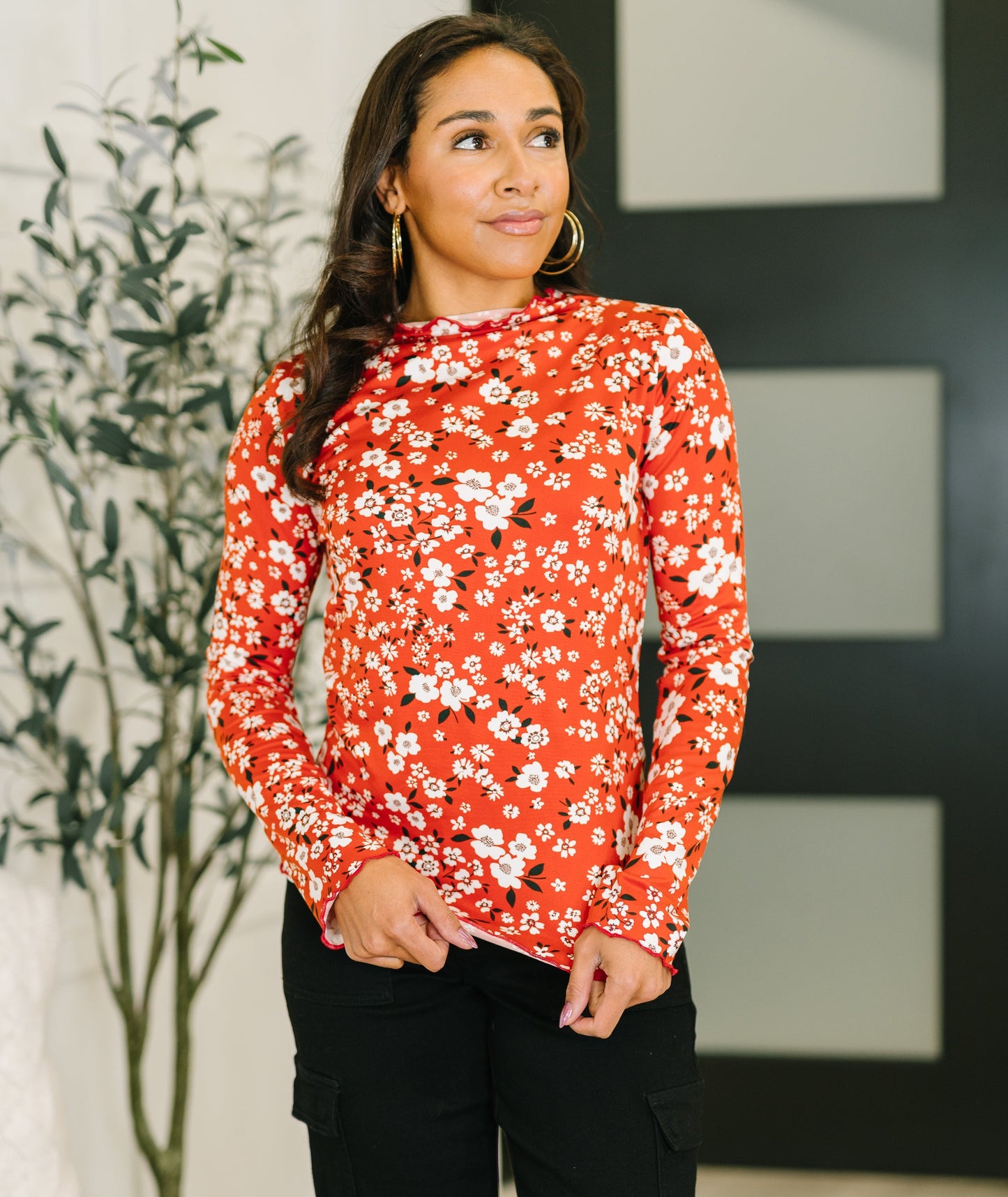 Somethings in the Air Top | Vermillion