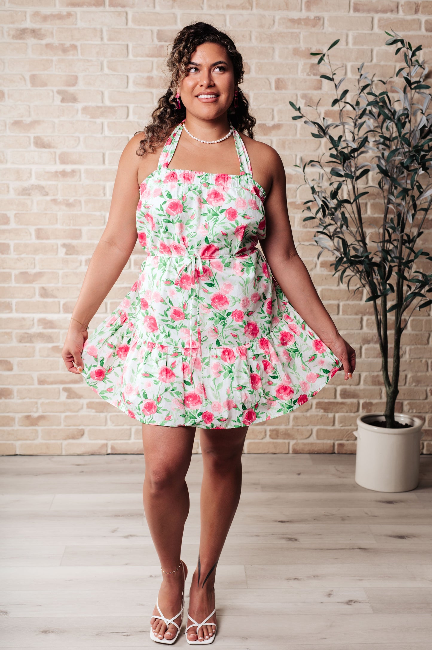 Soul Tied Floral Dress | Pink