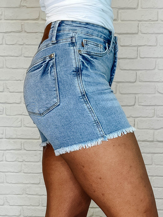 Stacy High-Rise Control Top Cutoff Shorts | Judy Blue