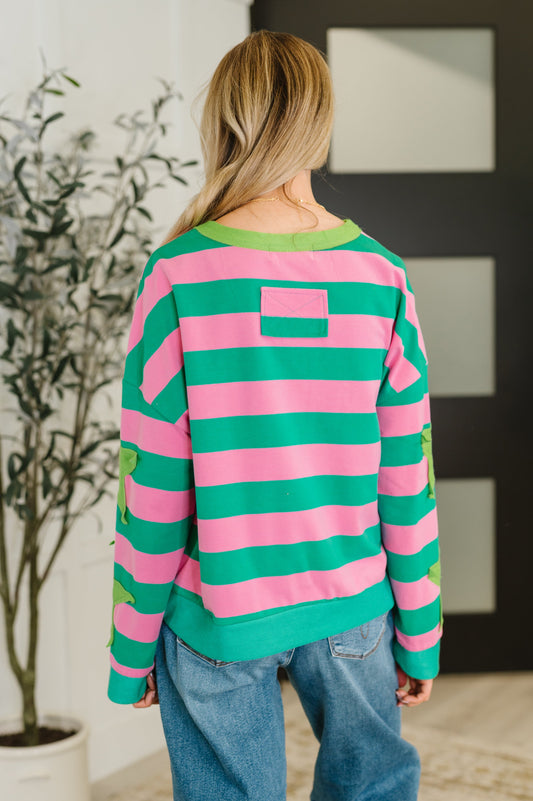 Stars On Stripes Striped Sweatshirt