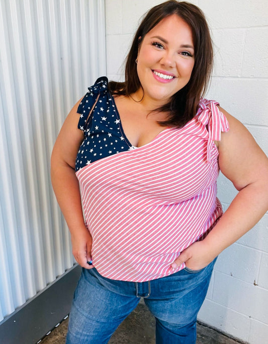 Stars & Stripes Tie Top